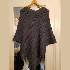 Brand New Grey Blue Poncho